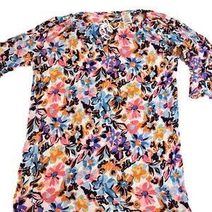 Anne Cole Floral Swim‎ Cover-Up Multi Color Beach Tunic Dress Womens XS/S NWT